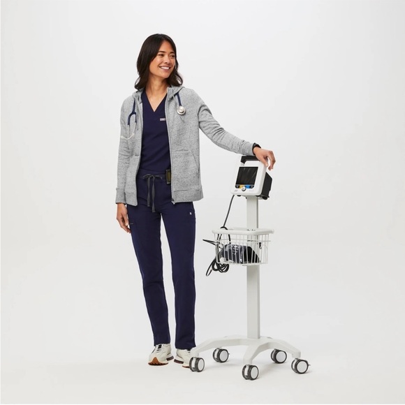 Figs on shift full zip hoodie size XS essential heather gray hoodie nurse wear - Picture 8 of 12